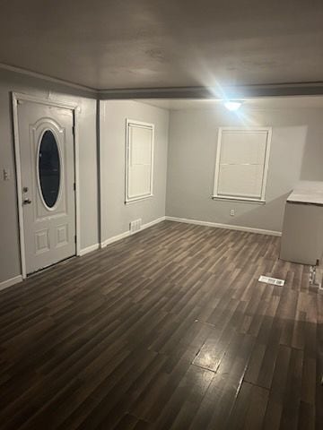 interior space featuring dark hardwood / wood-style flooring