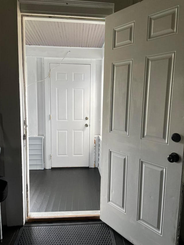 doorway featuring hardwood / wood-style floors