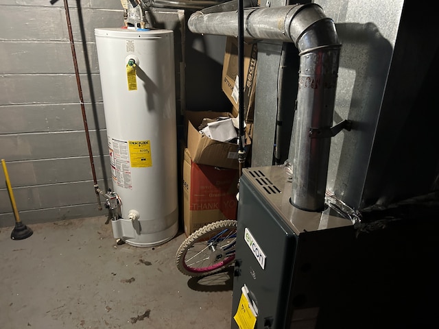 utility room with gas water heater