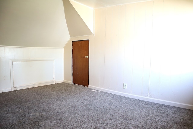 additional living space with carpet and lofted ceiling