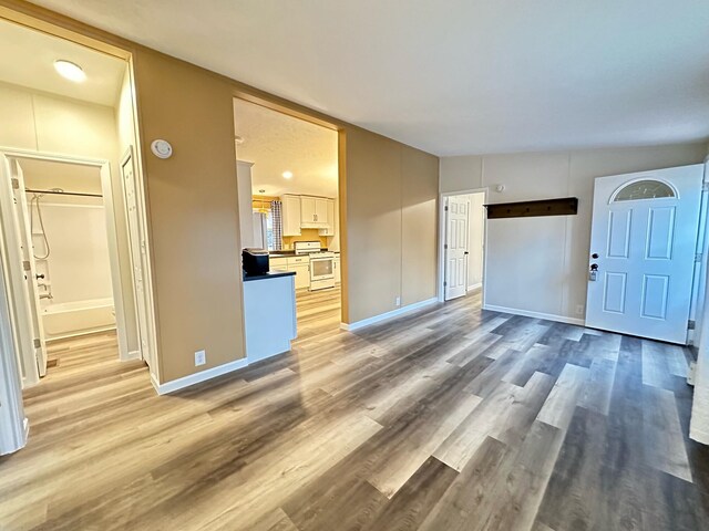 206 Crane St, Union City, MI 49094 - unfurnished living room with wood finished floors and baseboards