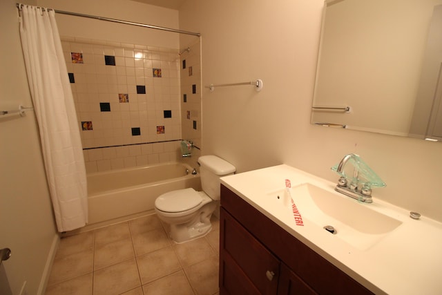 16117 Jackson St, Taylor, MI 48180 - full bathroom with tile patterned flooring, vanity, shower / bath combination with curtain, and toilet