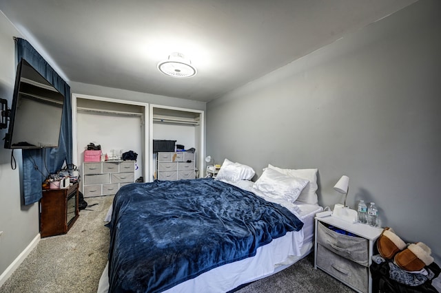 bedroom featuring carpet