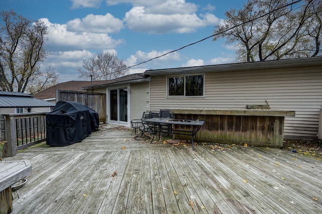 deck featuring grilling area