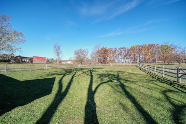 view of yard featuring a rural view