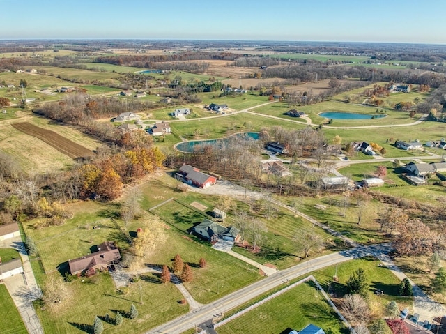 aerial view with a rural view