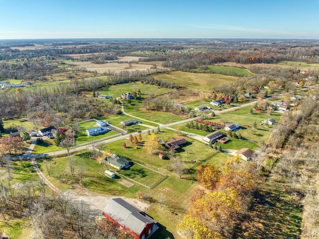 drone / aerial view with a rural view