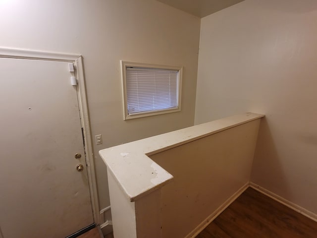 doorway to outside featuring dark hardwood / wood-style flooring