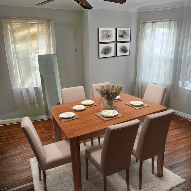 1453 S Merriman Rd, Westland, MI 48186 - dining space featuring a wealth of natural light, crown molding, and dark wood-type flooring