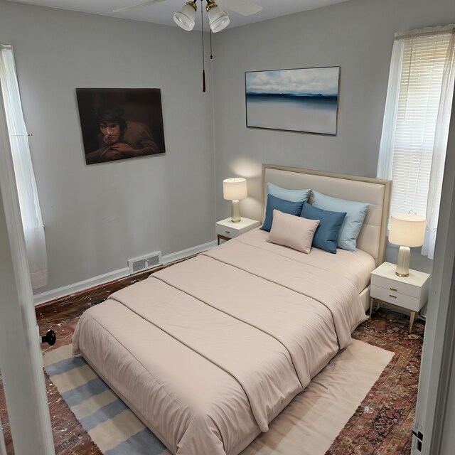 1453 S Merriman Rd, Westland, MI 48186 - bedroom with ceiling fan and hardwood / wood-style flooring