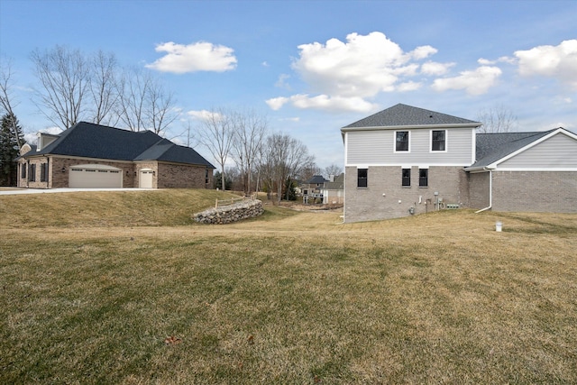 exterior space with a garage