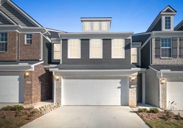 view of front of house with a garage