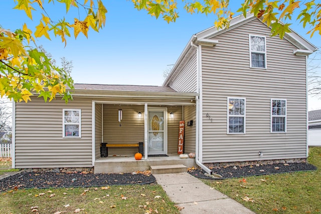 view of front of property with covered porch