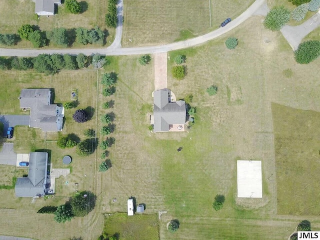 drone / aerial view featuring a rural view