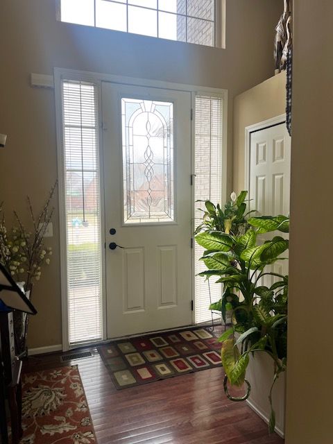 22031 Goldenwillow Dr, Macomb, MI 48044 - foyer entrance featuring wood finished floors, plenty of natural light, and a high ceiling