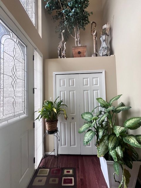 22031 Goldenwillow Dr, Macomb, MI 48044 - entrance foyer with wood finished floors and a towering ceiling