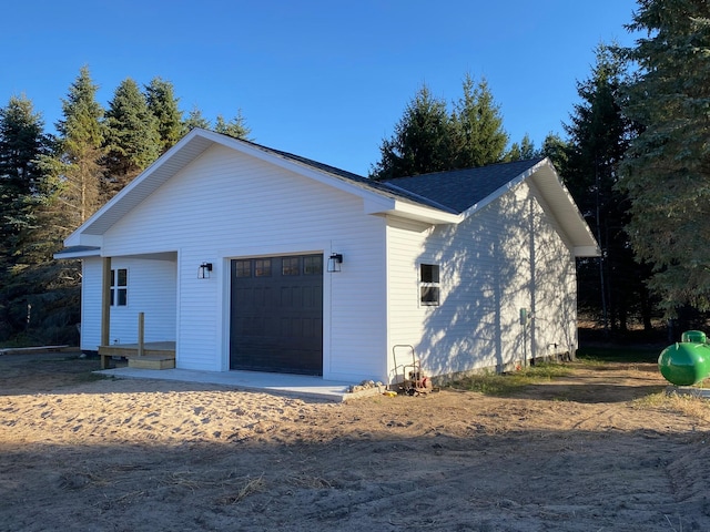 view of home's exterior with a garage