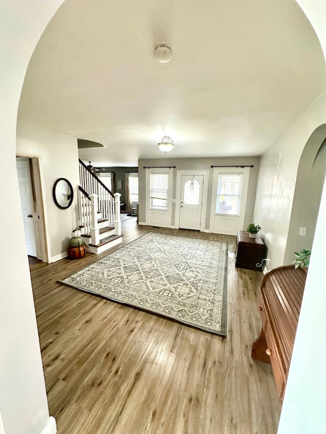 entrance foyer featuring hardwood / wood-style flooring