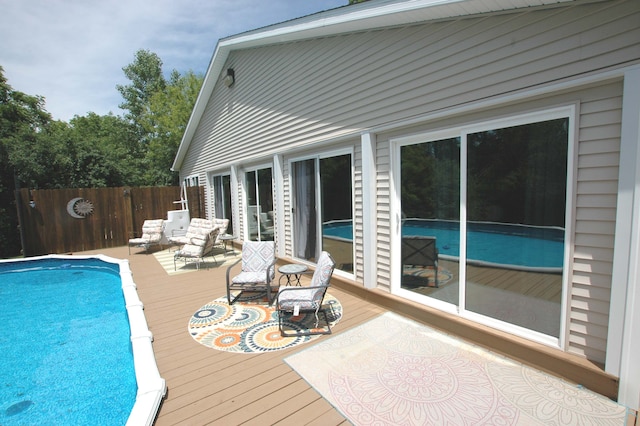 view of pool with a deck