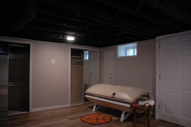 bedroom featuring hardwood / wood-style flooring