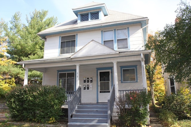 view of front facade featuring covered porch