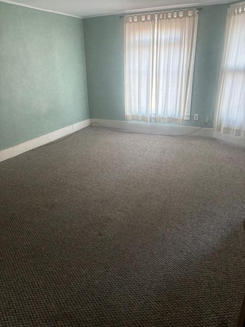 carpeted spare room featuring a wealth of natural light