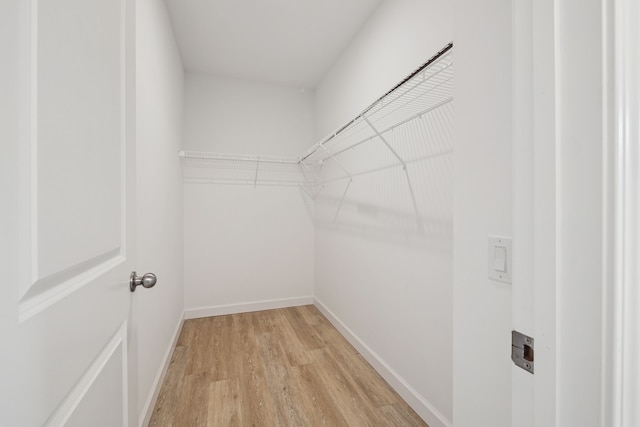 walk in closet featuring light hardwood / wood-style floors