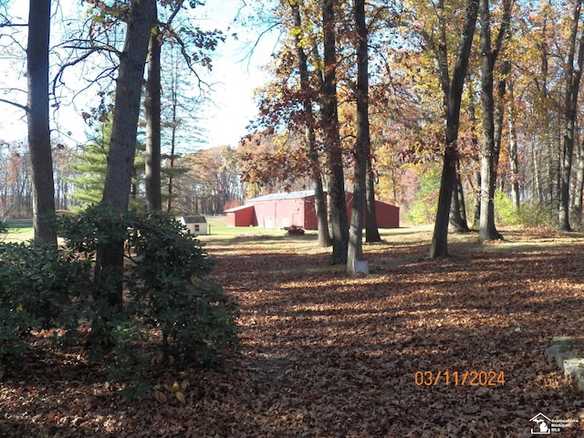 view of yard with an outdoor structure