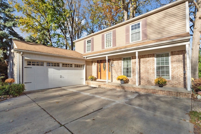 view of property with a garage