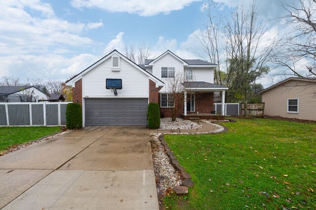 front facade with a front yard