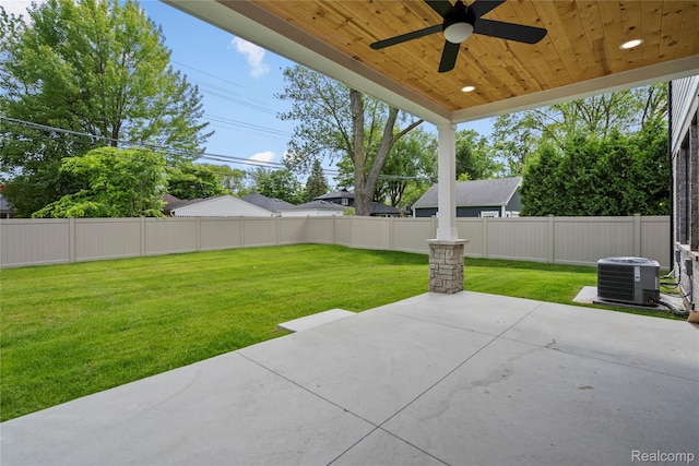 2182 Buckingham Ave, Birmingham, MI 48009 - view of patio featuring cooling unit and a ceiling fan