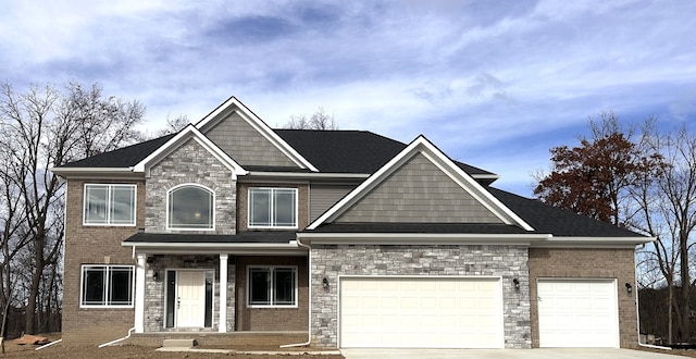 craftsman-style home featuring a garage