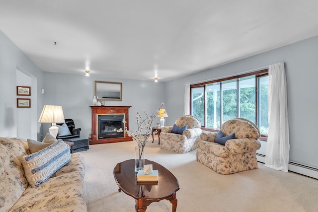 living room with carpet floors