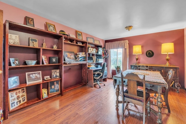 interior space with hardwood / wood-style floors