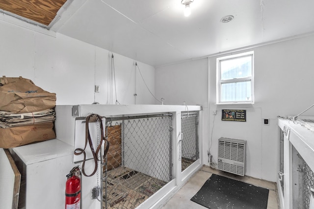 bathroom with concrete floors