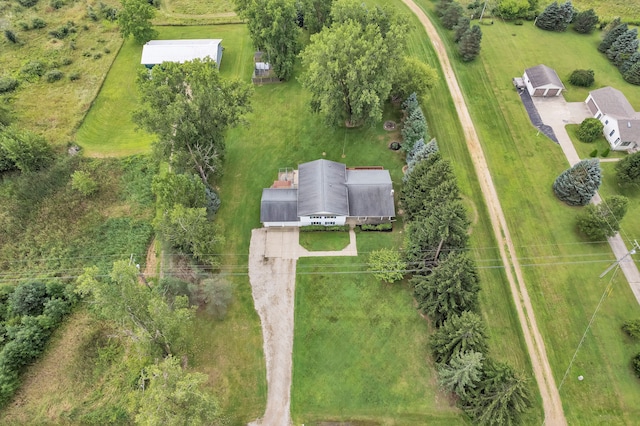 aerial view featuring a rural view