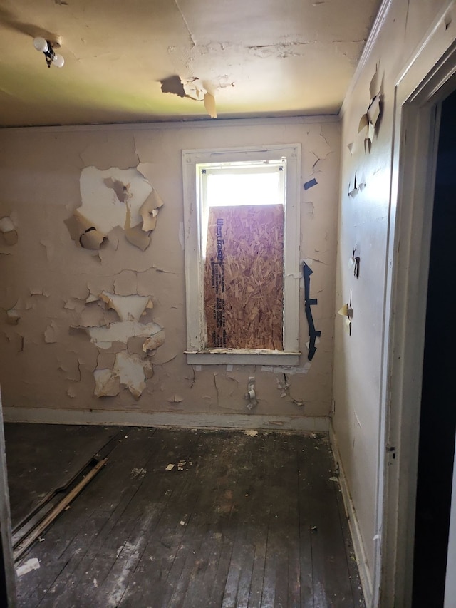 bathroom with hardwood / wood-style floors