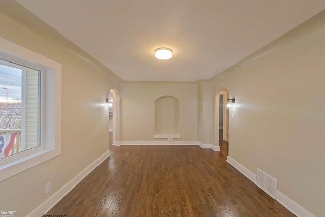 hall featuring dark hardwood / wood-style flooring