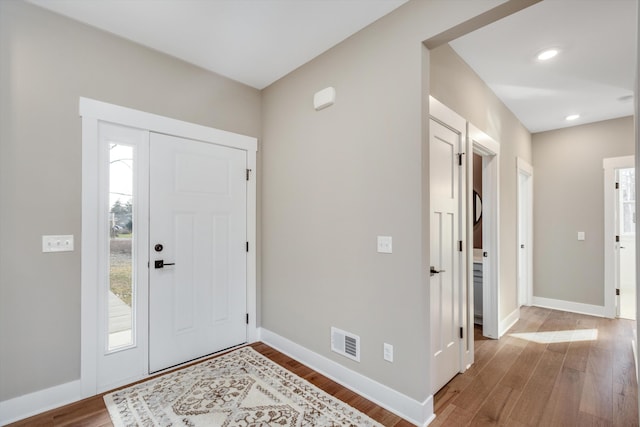 entryway featuring hardwood / wood-style floors