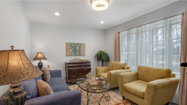 living room with light hardwood / wood-style floors