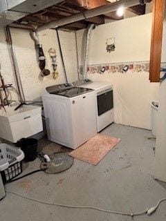 interior space featuring washer and dryer