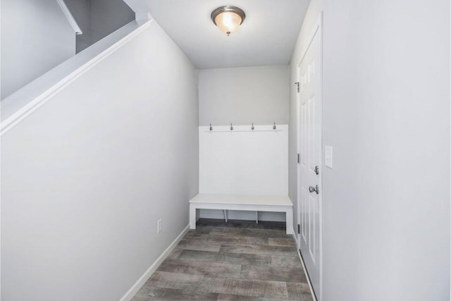 mudroom featuring dark hardwood / wood-style floors