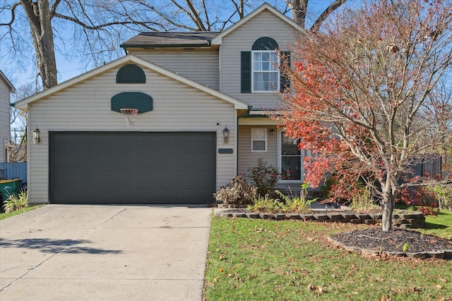 front of property featuring a garage