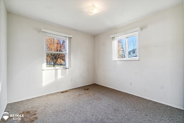 view of carpeted spare room