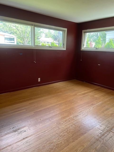 empty room featuring light wood-type flooring