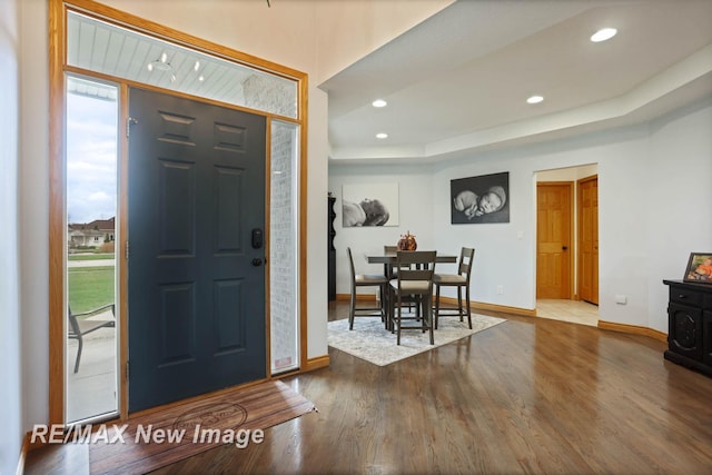 entrance foyer with hardwood / wood-style floors