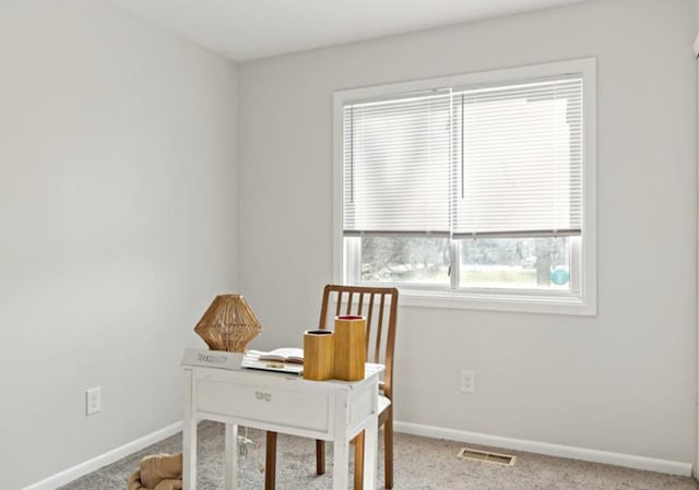 home office featuring carpet floors