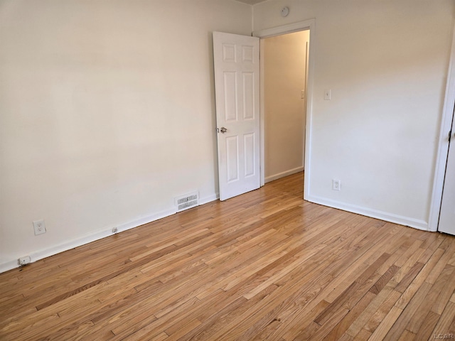 unfurnished bedroom with light hardwood / wood-style floors