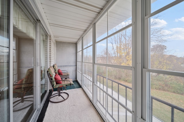 view of unfurnished sunroom