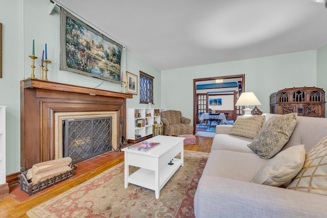 living room featuring wood-type flooring